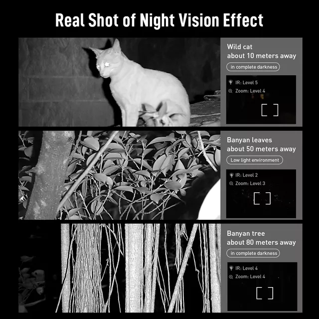 Éjjellátó távcső Apexel NV009, 3"-os LCD-kijelző, micro SD memóriakártya-támogatás,  infravörös megvilágítás