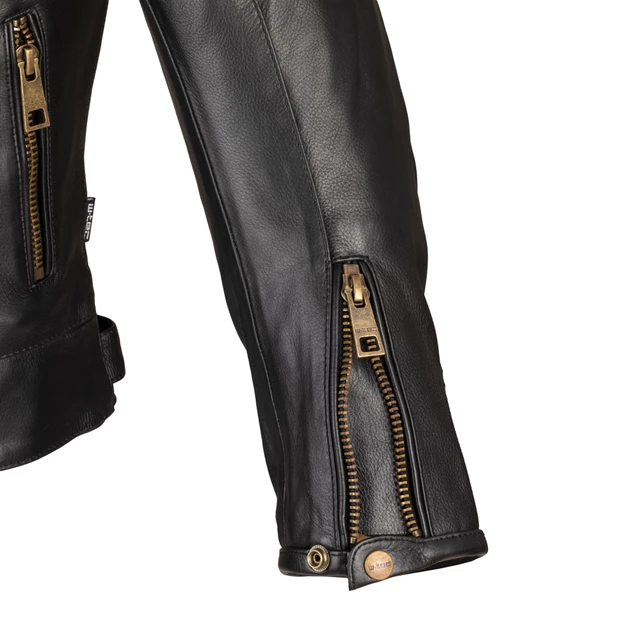 Motoros bőrkabát W-TEC Stripe - fekete bézs csíkokkal