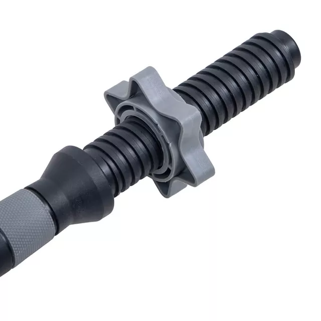 Egykezes súlyzórúd inSPORTline Plafor 41cm/30mm műanyag, menetes, szorítókkal, csúszásmentes fogantyú