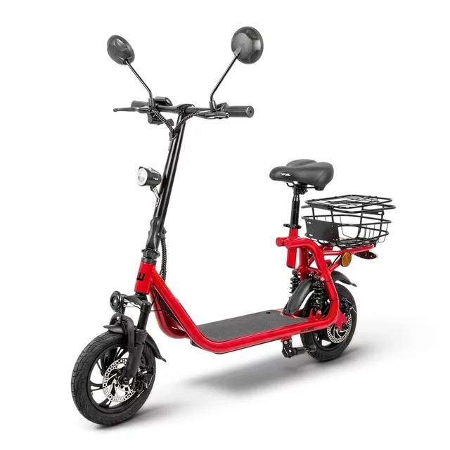 Elektromos roller W-TEC Billar III 500W 12", összecsukható kialakítás, 30 km-es hatótávolság, jóváhagyással rendelkező hátsó világítás - piros