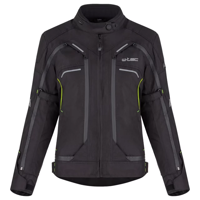Női motoros kabát W-TEC Progair Lady, hőszigetelő CloudAir bélés, Visionight fényvisszaverő elemek, strapabíró 600D-s poliészter szövet - fekete-fluo