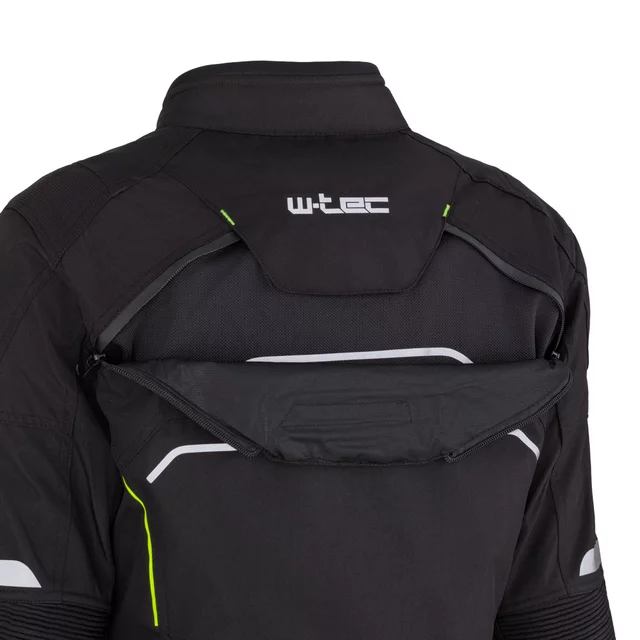 Női motoros kabát W-TEC Progair Lady, hőszigetelő CloudAir bélés, Visionight fényvisszaverő elemek, strapabíró 600D-s poliészter szövet - fekete-fluo