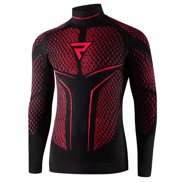 Motoros thermo felső Rebelhorn Therm II Jersey, varrásmentes, ergonomikus, légáteresztő anyag - fekete-szürke