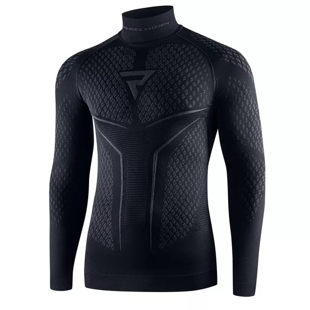 Motoros thermo felső Rebelhorn Therm II Jersey, varrásmentes, ergonomikus, légáteresztő anyag - fekete-szürke - fekete-szürke