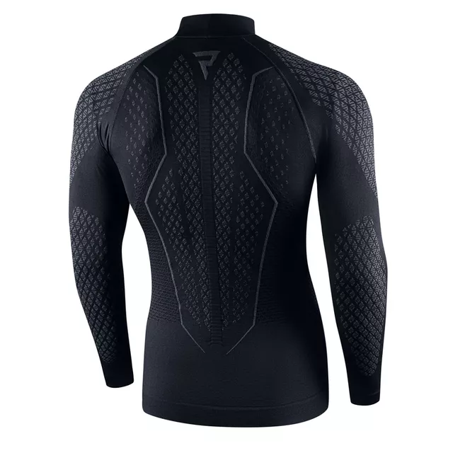 Motoros thermo felső Rebelhorn Therm II Jersey, varrásmentes, ergonomikus, légáteresztő anyag - fekete-szürke