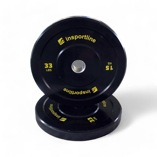 Gumis súlytárcsa inSPORTline Bumper Plate Lite 15 kg 50 mm
