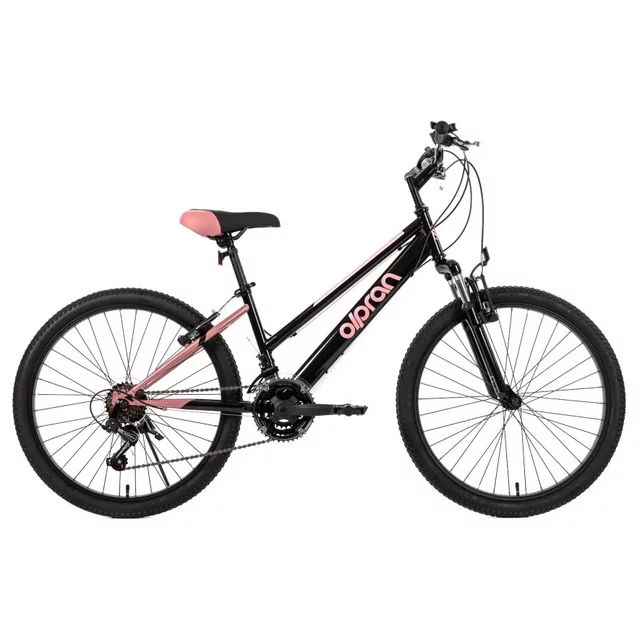 Könnyű junior kerékpár Olpran Formica 24" - 2026-os modell, 135-155 cm, 13,9 kg, 18 sebességes Shimano váltórendszer, Hi-Ten acél váz, 24"-es kerekek - fekete / rózsaszín - fekete / rózsaszín