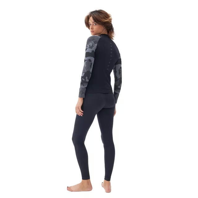 Női motoros thermonadrág Rebelhorn Freeze II Lady Pants, varrásmentes technológia, légáteresztő anyag, kompressziós zónák - fekete