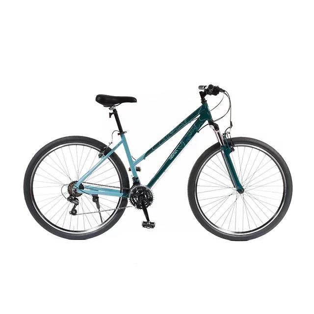 Női cross kerékpár Olpran Salix 28" - 2026-os modell, OLPRAN rugózó villa,  21 sebességes Shimano váltórendszer, 28"-os kerekek - menta/petrolkék - menta/petrolkék