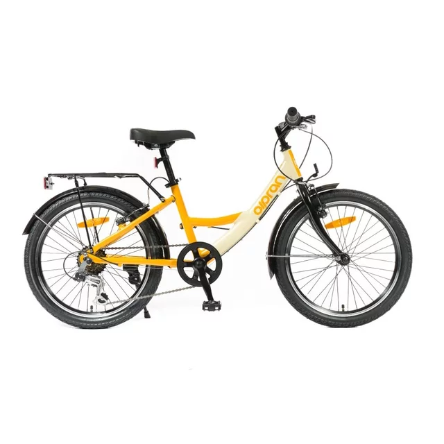 Könnyű gyerekbicikli Olpran Anas 20", 2026, 125-145 cm, 13,1 kg, puha nyereg,  Shimano GripShift marokváltó, ergonomikus markolat, V-fékek - narancssárga - narancssárga