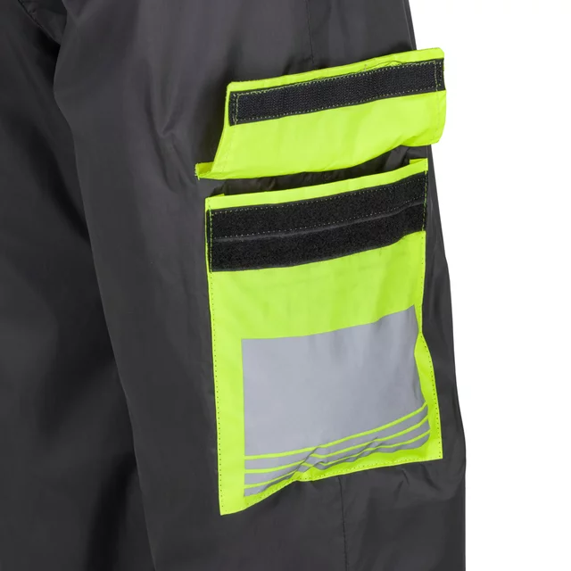 Esőálló motoros nadrág W-TEC Colnari, rugalmas derékrész, állítható lábszárszélesség - fekete-fluo zöld