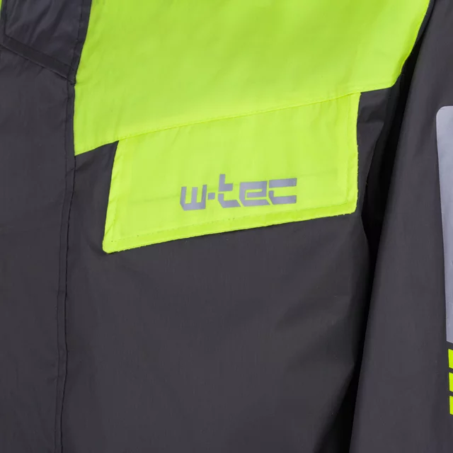 Motoros esőkabát  W-TEC Igava, laza illeszkedés, YKK cipzárak, tépőzárral állítható, Visionight fényvisszaverő elemek, légáteresztő hálós bélés - fekete-fluo zöld