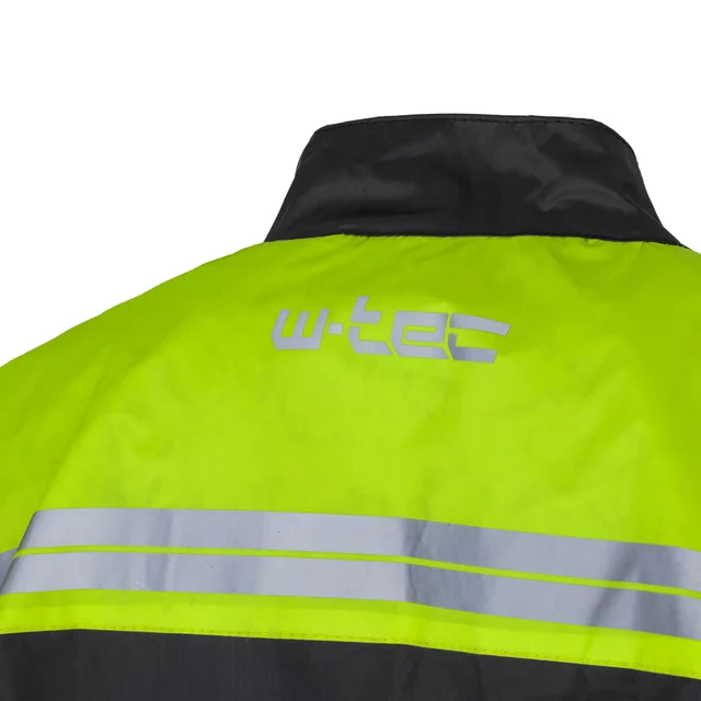 Motoros esőkabát  W-TEC Igava, laza illeszkedés, YKK cipzárak, tépőzárral állítható, Visionight fényvisszaverő elemek, légáteresztő hálós bélés - fekete-fluo zöld
