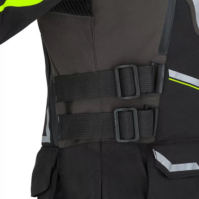 Motoros kabát W-TEC Daimick, AirVent rendszer, CE protektorok, visionight fényvisszaverő elemek, rugalmas bordázott panelek - fekete-szürke