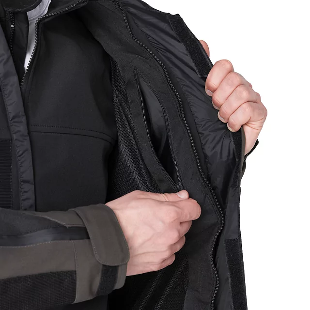 Motoros kabát W-TEC Daimick, AirVent rendszer, CE protektorok, visionight fényvisszaverő elemek, rugalmas bordázott panelek - fekete-szürke