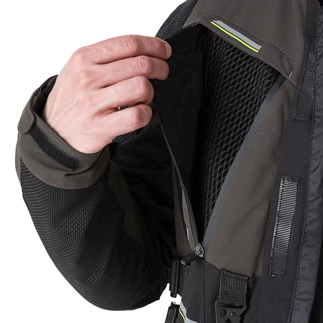 Motoros kabát W-TEC Daimick, AirVent rendszer, CE protektorok, visionight fényvisszaverő elemek, rugalmas bordázott panelek - fekete-szürke