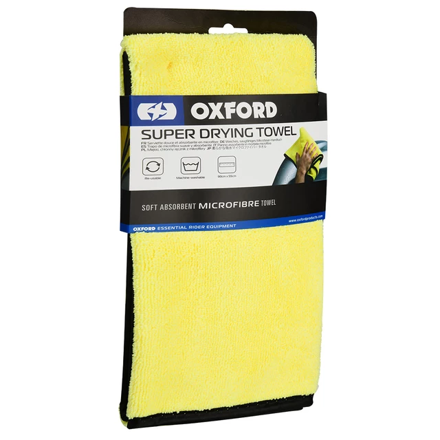Szuper nedvszívó mikroszálas törlőkendő Oxford Super Drying 90x55 cm, vastagabb anyag, gépben mosható, fényezésre, víz- és portörlésre