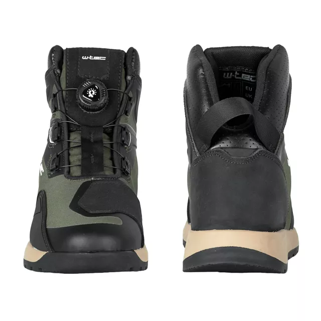 Motoros csizma W-TEC Vigger, csúszásmentes talp, bokavédelem, megerősített orr- és sarokrész, Freelock fűzőrendszer, dupla varrás, 566 g
