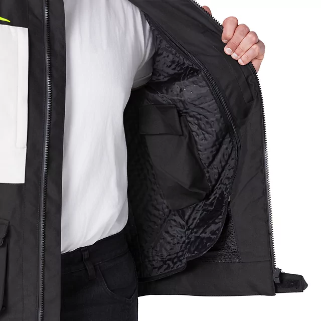 Motoros kabát  W-TEC Warao, AirVent System, belső klímamembrán, bordázott panelek a kar- és vállhajlatoknál, neoprén gallér szegély - fekete-fluo