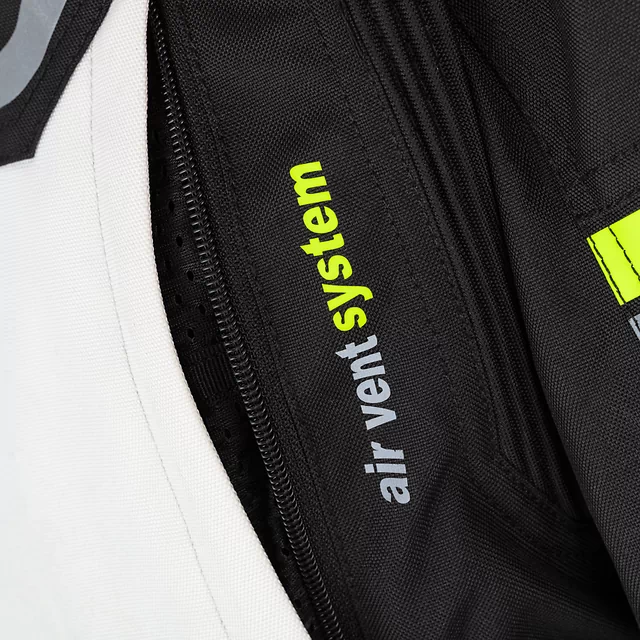 Női motoros kabát W-TEC Warao Lady, neoprén gallér szegély, AirVent System, vízálló és légáteresztő, kivehető belső hőszigetelő bélés - fekete-fluo