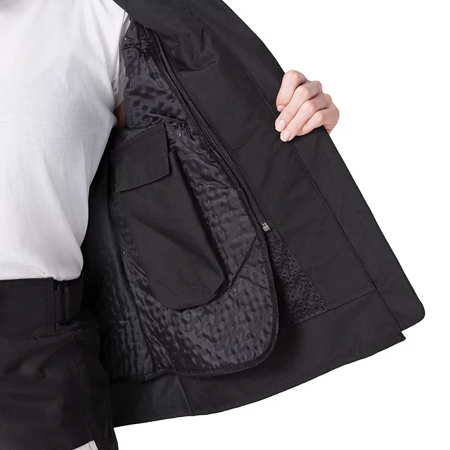 Női motoros kabát W-TEC Warao Lady, neoprén gallér szegély, AirVent System, vízálló és légáteresztő, kivehető belső hőszigetelő bélés - fekete-fluo