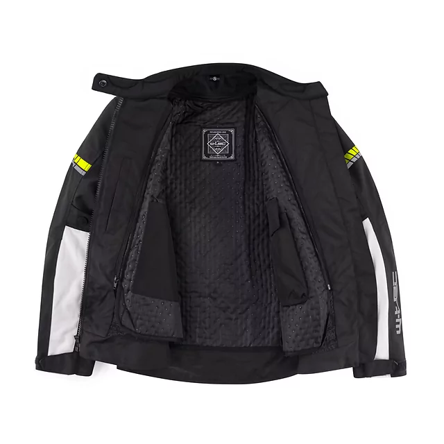 Női motoros kabát W-TEC Warao Lady, neoprén gallér szegély, AirVent System, vízálló és légáteresztő, kivehető belső hőszigetelő bélés - fekete-fluo