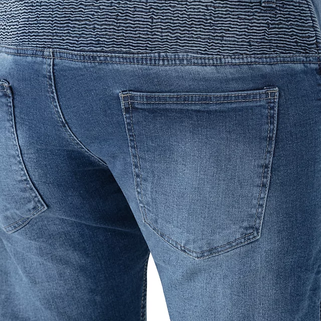 Férfi motoros farmer W-TEC Arikaro, levehető CE protektorok, aramidszálas megerősítés, AirVent rendszer - fekete