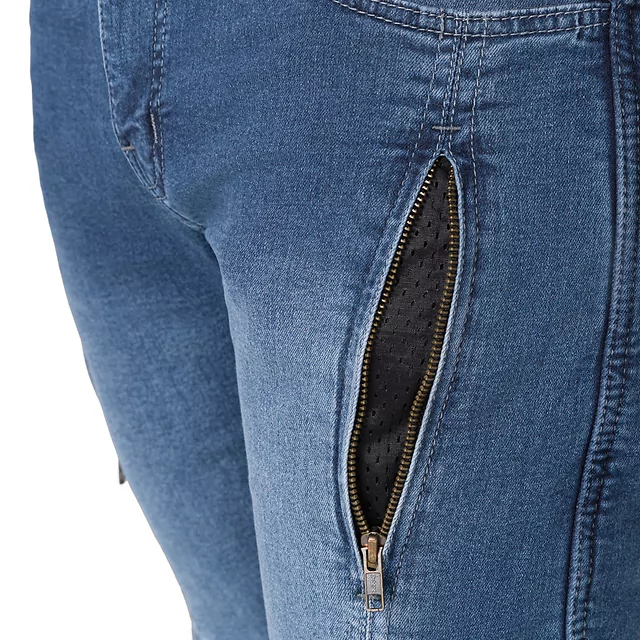 Férfi motoros farmer W-TEC Arikaro, levehető CE protektorok, aramidszálas megerősítés, AirVent rendszer - fekete