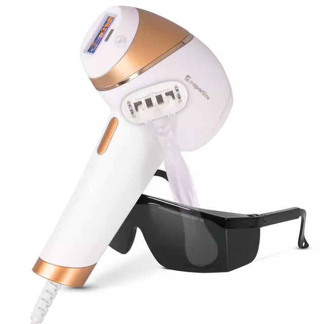 IPL epilátor inSPORTline Aphira, kijelző, bőrközelség-érzékelés, bőrtónus-felismerés, nagy sebességű villanások, 560 nm - 1200 nm hullámhossz