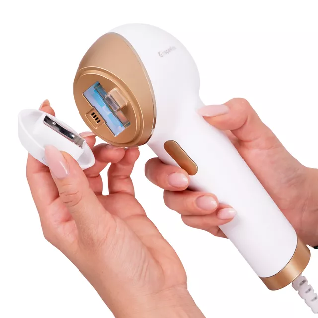 IPL epilátor inSPORTline Aphira, kijelző, bőrközelség-érzékelés, bőrtónus-felismerés, nagy sebességű villanások, 560 nm - 1200 nm hullámhossz