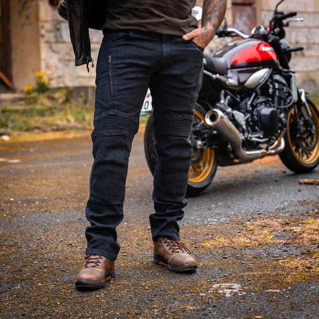 Motoros csizma W-TEC Colton, kivágás a maximális mobilitás érdekében, kis szellőzőnyílás, bokavédelem, megerősített orr- és sarokrész, dupla varrás - barna