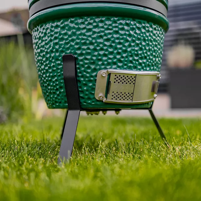 Kerámia kamado grill inSPORTline Pasionato 12"faszenes, kerámia, 56,5cm magas, BBQ grill, hőmérő, bomba izek, alacsony szénfogyasztás, kamado grill