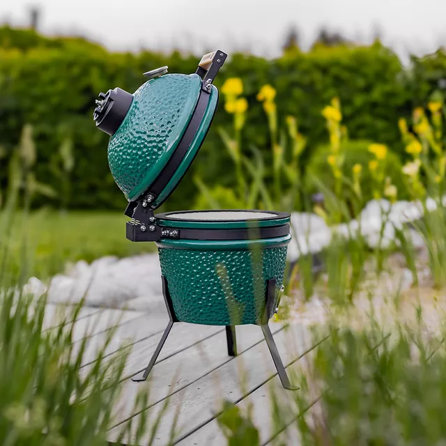 Kerámia kamado grill inSPORTline Pasionato 12"faszenes, kerámia, 56,5cm magas, BBQ grill, hőmérő, bomba izek, alacsony szénfogyasztás, kamado grill