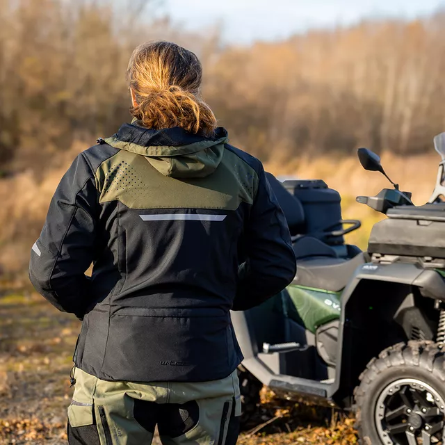 Férfi softshell motoros kabát W-TEC Annorack, AirVent szellőzés, visionight fényvisszaverő elemek, kivehető CE-védők - fekete
