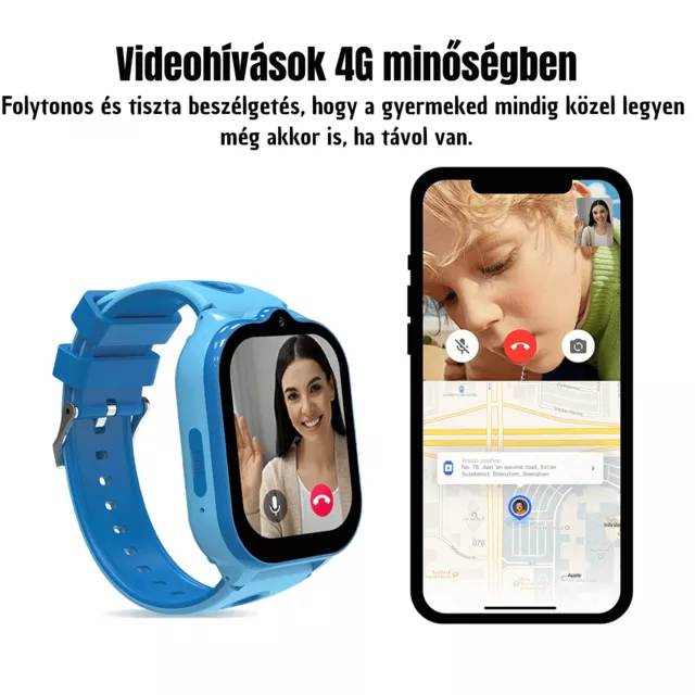 Gyerek okosóra inSPORTline Melino, GPS, SOS gomb, érintőképernyős vezérlés, Wi-Fi helymeghatározás