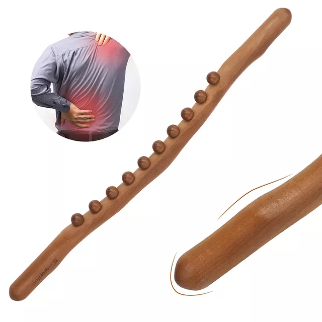 Masszázsrúd inSPORTline Jarosa 250, ívelt, 10 masszázsgolyó, maderoterápia, nyirokmasszázs, cellulitcsökkentés. izomlazítás