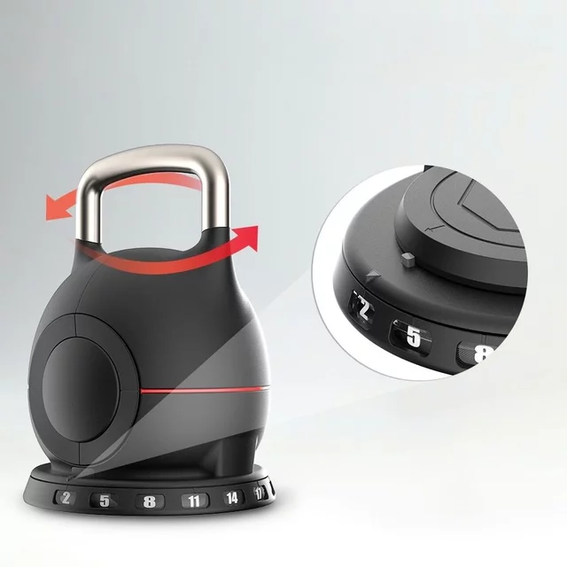 Állítható inSPORTline Xtrabell harangsúly 2-20 kg, 7 súly-állítási lehetőség, acél-öntvény, 2kg-5kg-8kg-11kg-14kg-17kg-20kg, minimalista design