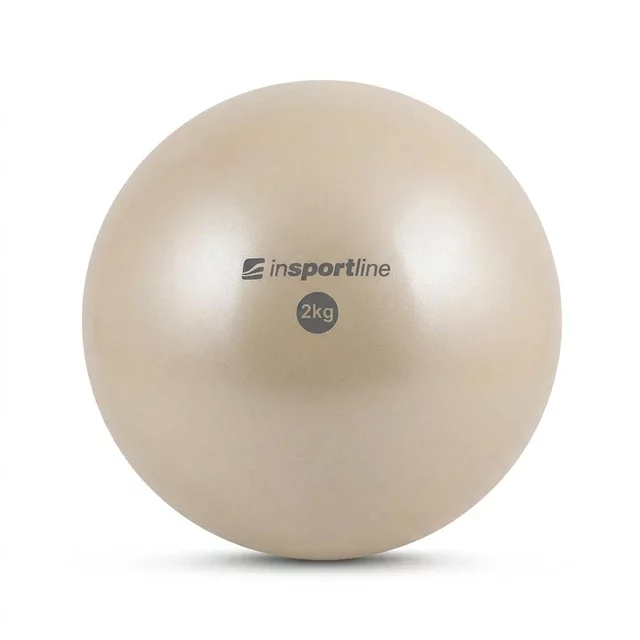 Jóga labda inSPORTline 2 kg, yoga ball, homokkal töltött, rehabilitációs, PVC, 2kg, 13cm, nyújtásra is alkalmas - bézs