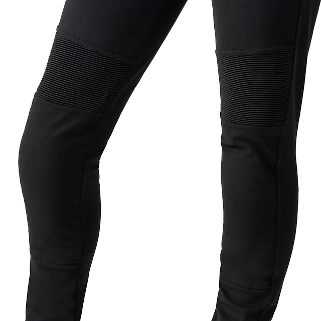 Női motoros leggings W-TEC Lukrecia Base, elasztikus, testhezálló szabás, sztreccs panelek, magas derékrész, W-TEC logó a zsebeken - fekete