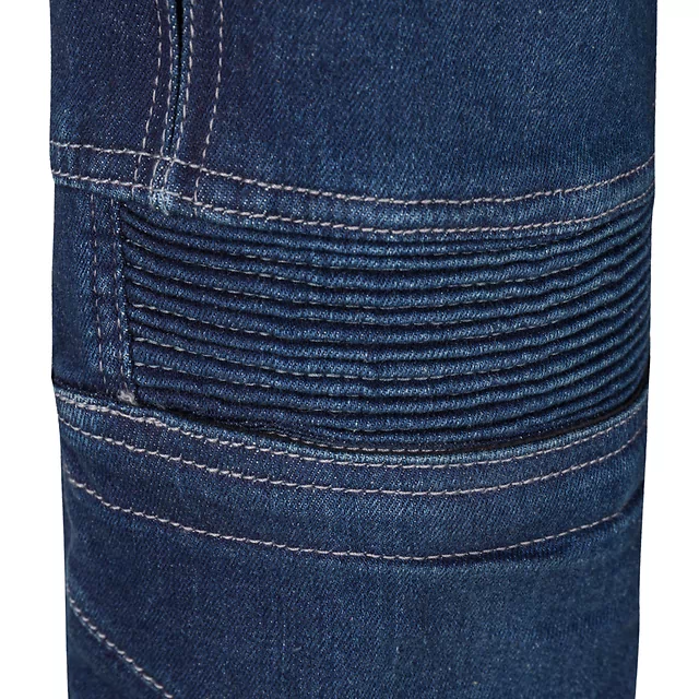 Férfi motoros farmer W-TEC Biterillo Evo, sztreccs panelek, rugalmas anyag, hálós bélés, aramidszál erősítés - kék