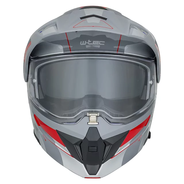 Felhajtható motoros bukósisak 3 az 1-ben W-TEC Neovu Graphic, aerodinamikus forma, csuklós mechanizmus, légáteresztő anyagból készült párnázat - fekete-fluo