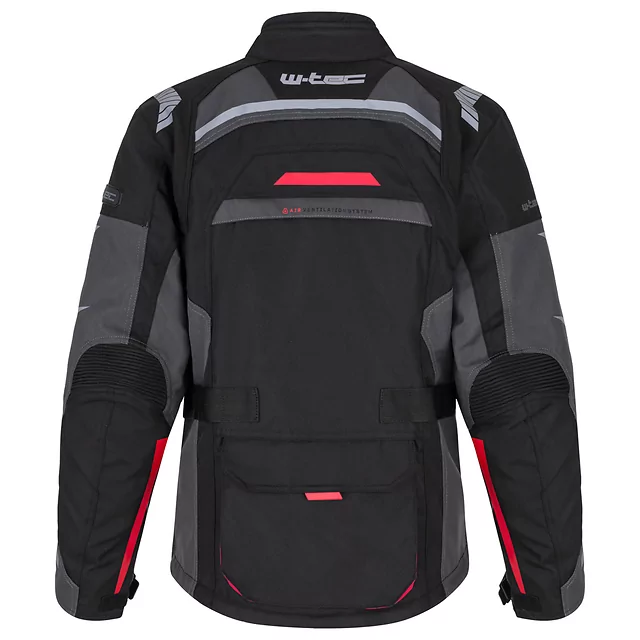 Női motoros kabát W-TEC Radana, Visionight fényvisszaverő elemek, intelligens tárolórendszer, AirVent rendszer, rugalmas bordázott panelek - fekete-szürke-zöld