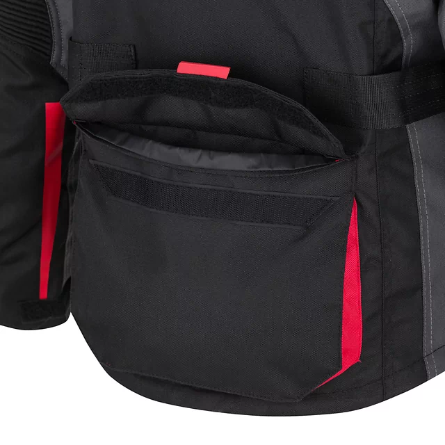 Női motoros kabát W-TEC Radana, Visionight fényvisszaverő elemek, intelligens tárolórendszer, AirVent rendszer, rugalmas bordázott panelek - fekete-szürke-zöld