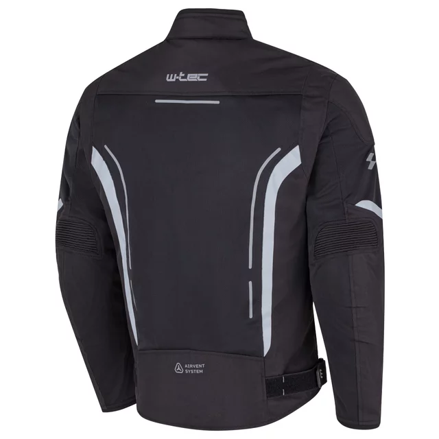 Férfi motoros kabát W-TEC Mirelio, kivehető rugalmas CE-védők, AirVent rendszer, tartós Maxdura® anyag, légáteresztő hálós bélés - szürke-kék-piros