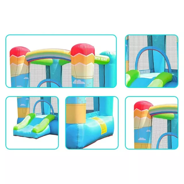 Ugrálóvár Doctor Dolphin Balloon, légvár, 1-2 perc felfújás, terhelhetőség 90kg, 3-8 éves gyerekeknek, méretek 200x270x168 cm, fúvógép 350w