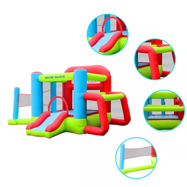 Felfújható ugrálóvár Doctor Dolphin Tennis & Soccer 72013, 16 kg, 2 perc alatt felfújható, védőhálós oldalak, fúvóka, több játékelem