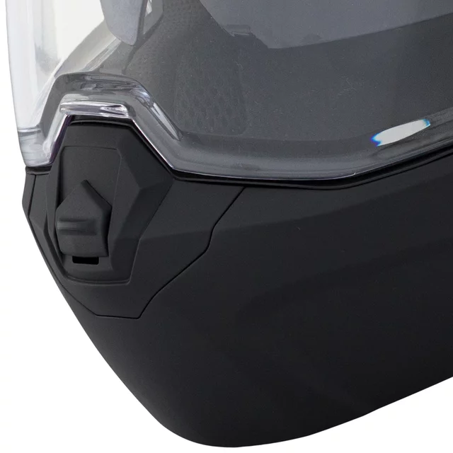 Felhajtható motoros bukósisak W-TEC Sabron P/J, Pinlock® 70 előkészítés, zárható szellőzőrendszer, fém reteszelő mechanizmus - Fekete Matt