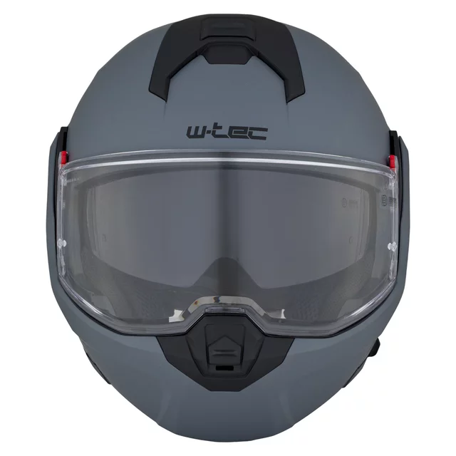 Felhajtható motoros bukósisak W-TEC Sabron P/J, Pinlock® 70 előkészítés, zárható szellőzőrendszer, fém reteszelő mechanizmus - Fekete Matt