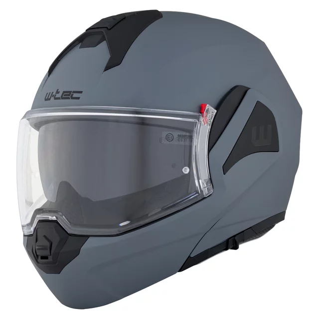 Felhajtható motoros bukósisak W-TEC Sabron P/J, Pinlock® 70 előkészítés, zárható szellőzőrendszer, fém reteszelő mechanizmus - Fekete Matt