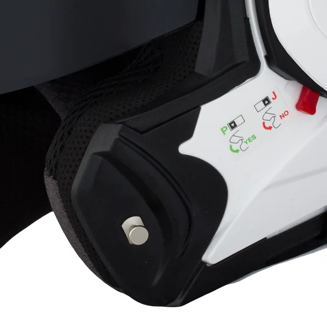 Felhajtható motoros bukósisak W-TEC Sabron P/J, Pinlock® 70 előkészítés, zárható szellőzőrendszer, fém reteszelő mechanizmus - Fekete Matt